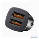 Baseus Square Metal 30W A+A Dual QC3.0 Quick Car Charger Black